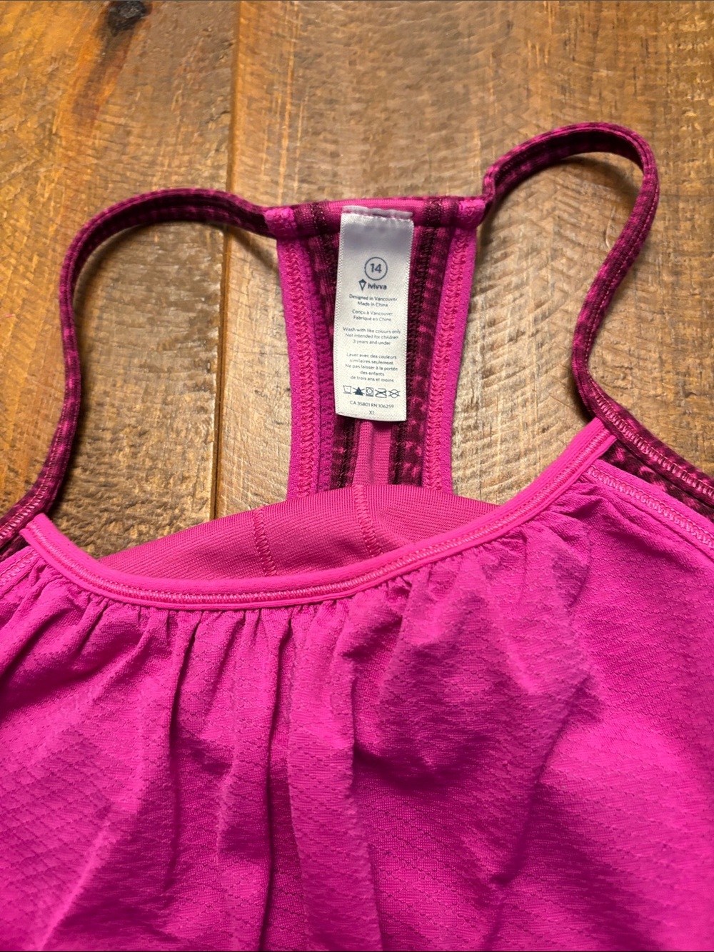 Girls' Fuchsia Tank Top with Racerback - Picture 3 of 3